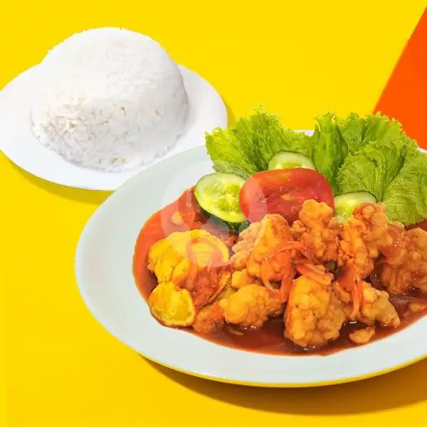 Paket Bistk Ayam + Nasi Putih | Kwetiau Special Sarimanah, Sarimanah
