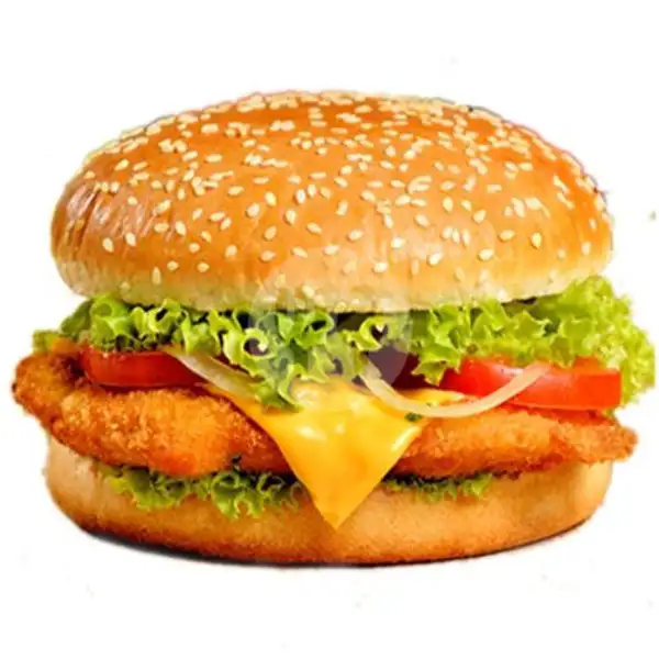Burger Besar Special Daging Ayam Tebal + Keju | Burger Yola 