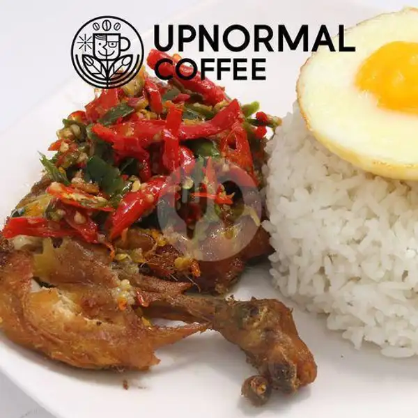Nasi Ayam Penyet Sambal Konslet + Telur | Warunk Upnormal, Puputan Raya