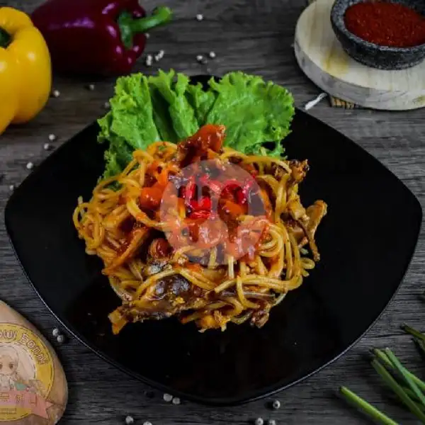 spaghetty telor | seblak eonni , ricebowl , lumpia basah dan pisang keju, Sukajadi