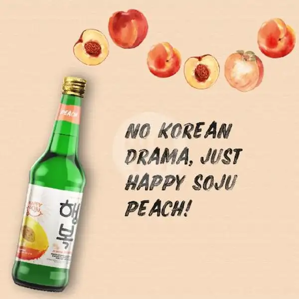 Happy Soju Peach + Free Yakult N Kacang Kulit Garuda | Arga Bintang Anggur N Soju, Terusan Buah Batu