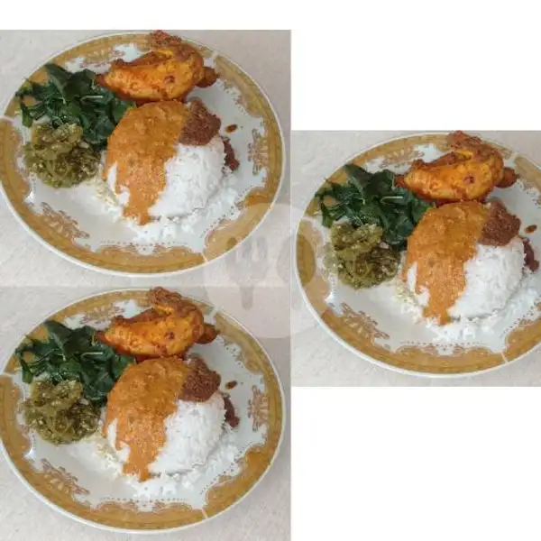 3 Nasi Ayam Bakar + 3 Es Teh Manis | RM Padang Marawa, Pinang