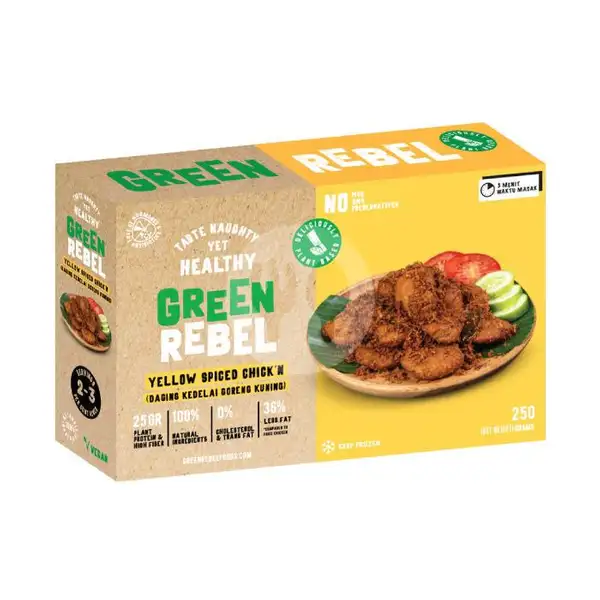 Green Rebel Yellow Spiced Chick'n (250 gr) | BURGREENS - Healthy, Vegan, and Vegetarian, Menteng