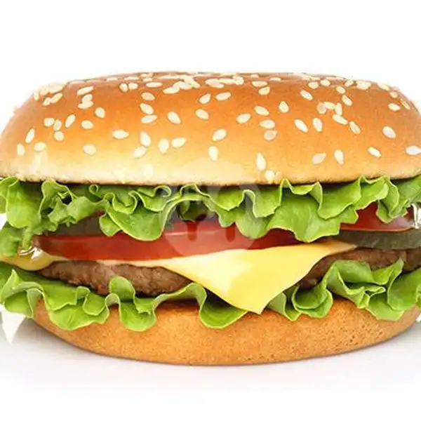 Beef Burger + Cheese | Warung Makanan Rumahan, Daan Mogot