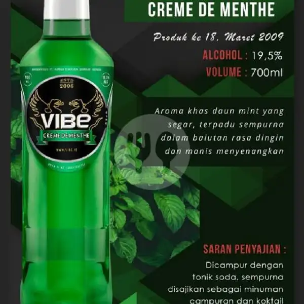 Vibe Creme De Menthe 700 Ml + Free Schweppes Tonic | Arga Bintang Anggur N Soju, Terusan Buah Batu