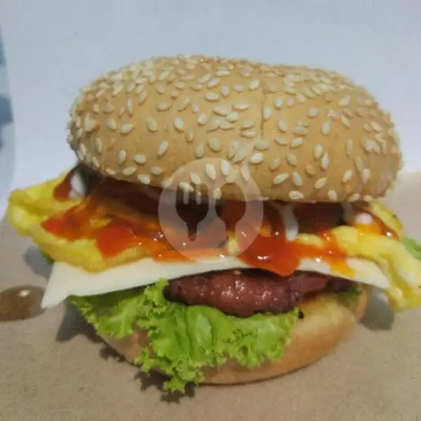 Single 14 ( Daging Sapi 50 gr ) | Kedai Kopi Blue (Kopi Original, Burger, Kebab), Malang