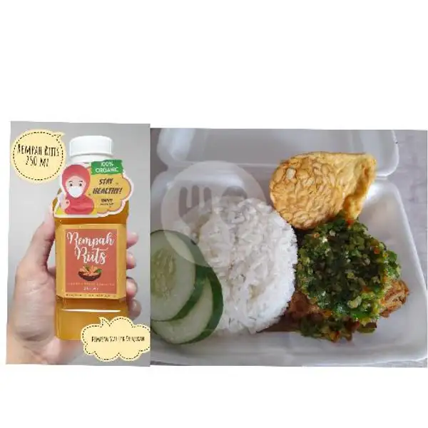 Paket REMPAH Nasi Ayam Geprek Sambel Cabe Ijo + Minuman Rempah Rits | DAPOER NANG'YA