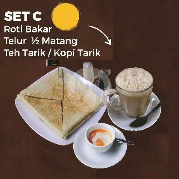 Set C (roti + Telor + Kopi / Teh Tarik) | Warkop 96, Taman Kota Mas