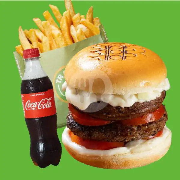 Double Og Bronx Burger + Traffic French Fries + Cola | Traffic Bun, Cut Meutia Bekasi