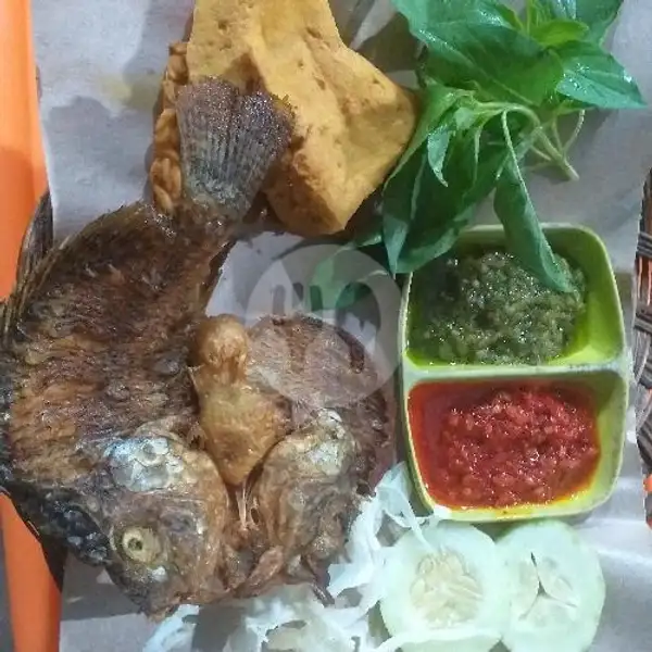 Ikan Nila Goreng + Nasi + Tahu Tempe + Lalapan | Sambal Petir, Kubang Raya