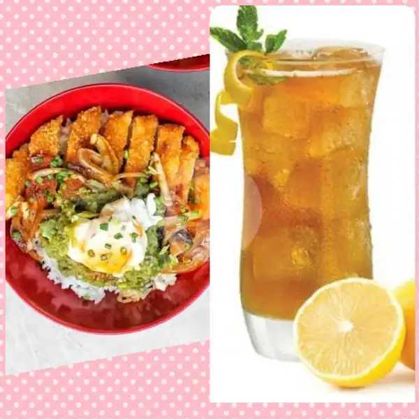 Segar 1 C. Katsu With Egg Plus Es Lemon Tea | Happy Rice Bowl Ambarukmo, Banguntapan