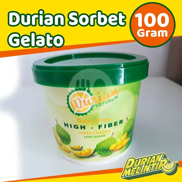 Durian Sorbet 100 Gram | Durian Melintir, Pinang Ranti