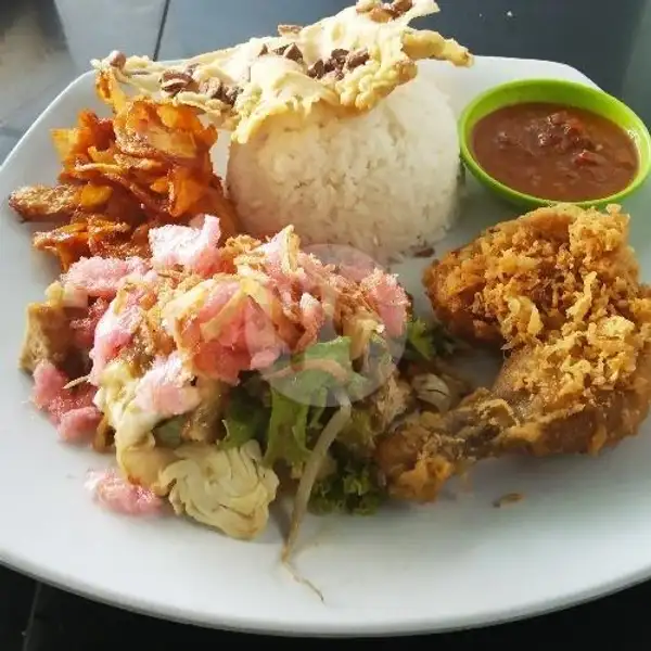 Nasi Gado Ayam Paha + Peyek | Ayam Penyet Jakarta, Dr Mansyur