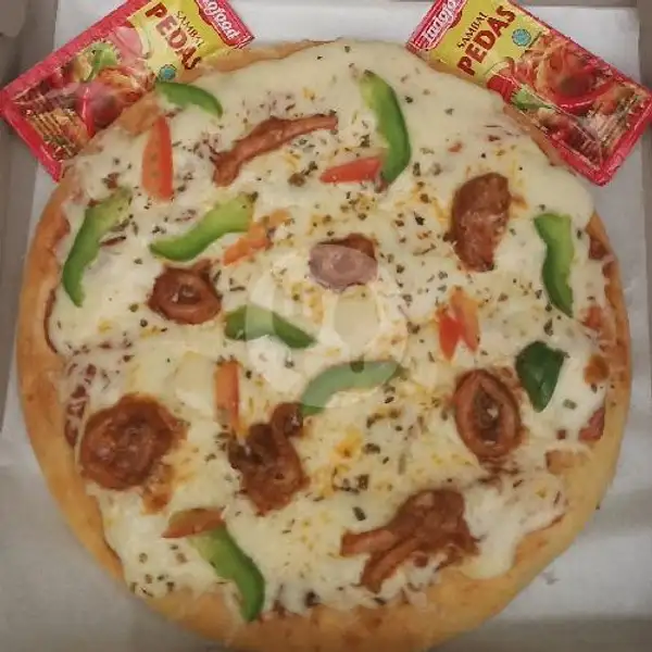 Pizza Seafood Small 6 Potong | Pizza Indi, Temu Putih