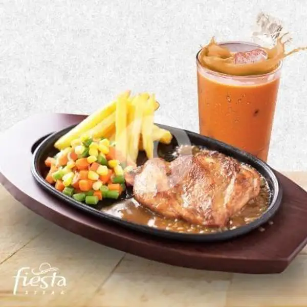 Chicken Steak + Thai Tea | Fiesta Steak, Mal Grand Indonesia