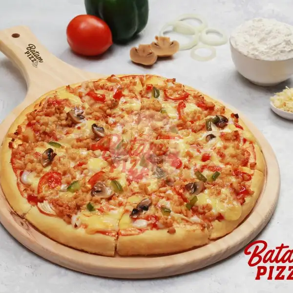 Chicken Mushroom Pizza Premium Large 30 cm | Burger Ramly / Batam Burger, Bengkong Cahaya Garden