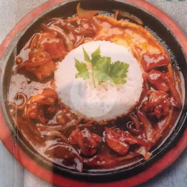 Nasi Hotplate Ayam Lada Hitam | Uncle K Bangau