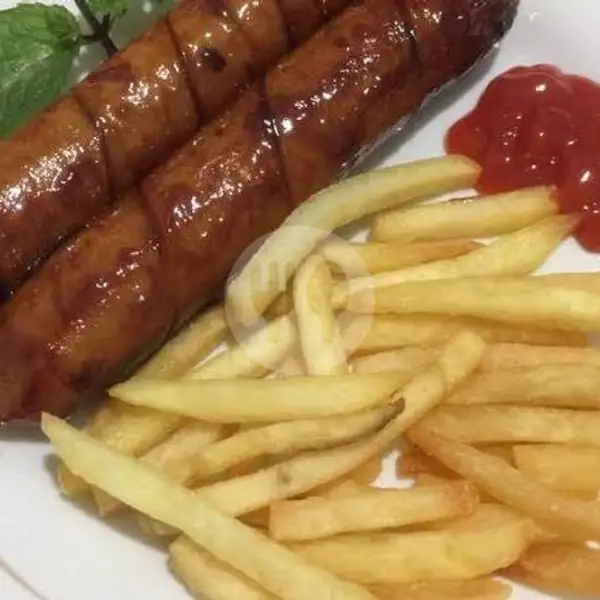 1pcs Sosis Bakar Jumbo+French-fries | Hot Chicken Wing 