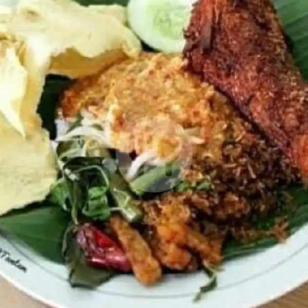 Nasi Pecel Complit Ayam Goreng Sedang Tahu Tempe | Lalapan Ayam Taliwang Hj.Riyati