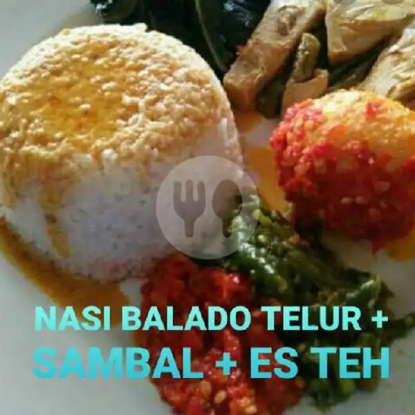 Nasi + Balado Telur + Sambal + Gorengan + Es Teh | BAKSO MERCON 99, Depan Kolam Renang