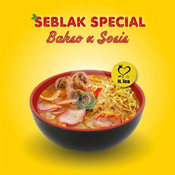 Seblak Special Bakso + Sosis | H-tea Kalcer Crunch