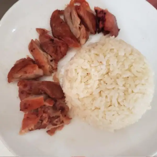 Nasi Tim Hainan Ayam Panggang / Roasted Hainanese Chicken Rice | Pangsit Mie Sulawesi, Wajo