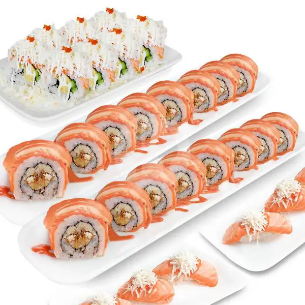 Paket Sushi Set Mukbang 1 : Salmon Lovers | Street Sushi, Andir