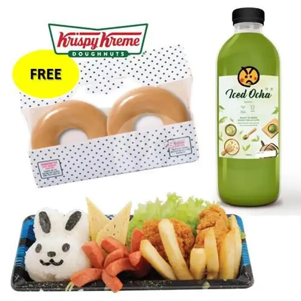 Kids Meal + 2pcs Krispy Kreme Doughnuts + 1L Iced Ocha | Genki Sushi, Grand Batam Mall