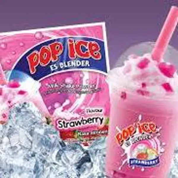 Pop Ice Strawbery | Kedai Sosis Bang Edoy, Bekasi Utara