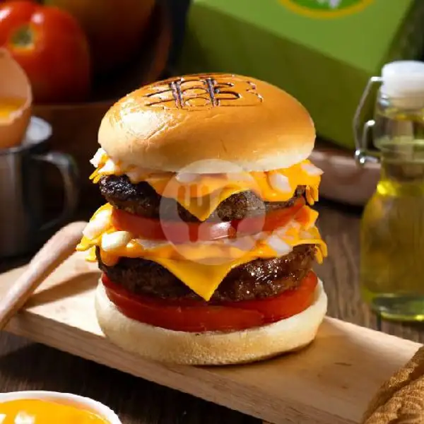 Double Chicago Cheese Burger | Traffic Bun, Cut Meutia Bekasi