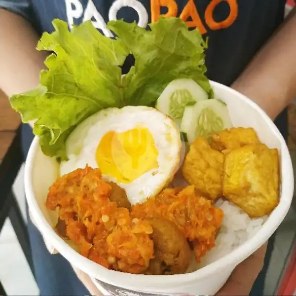 Rice Bowl Ayam Cobek Spicy | Pao-Pao Vegetarian, Payung Sekaki