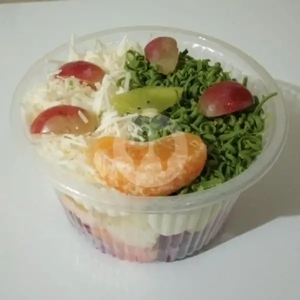 salad buah yogurt keju - greentea 500ml | Salad Buah nyonya ruth