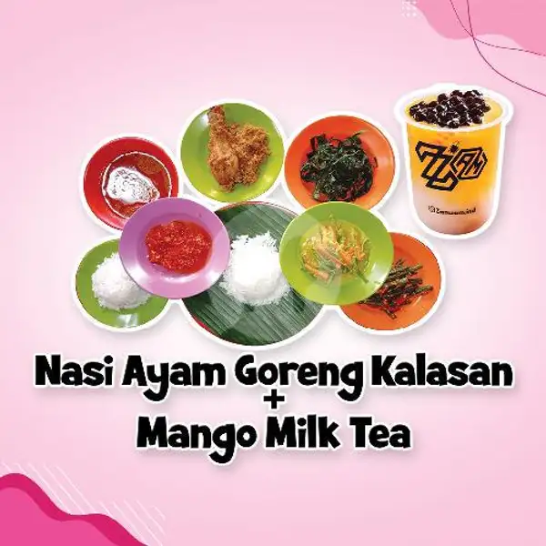 Nasi Ayam Goreng Kalasan + Mango Milk Tea | Berkah Zam-Zam, DR Mansyur