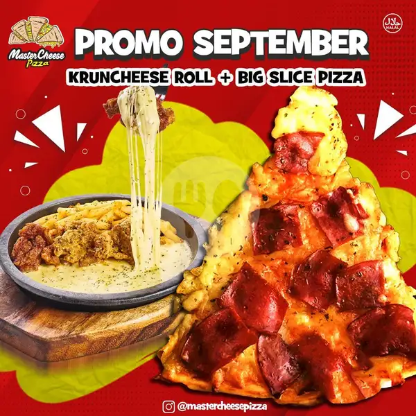 1 Kruncheese Roll + 1 Big Slice Pizza. | MasterCheese Pizza, Depok