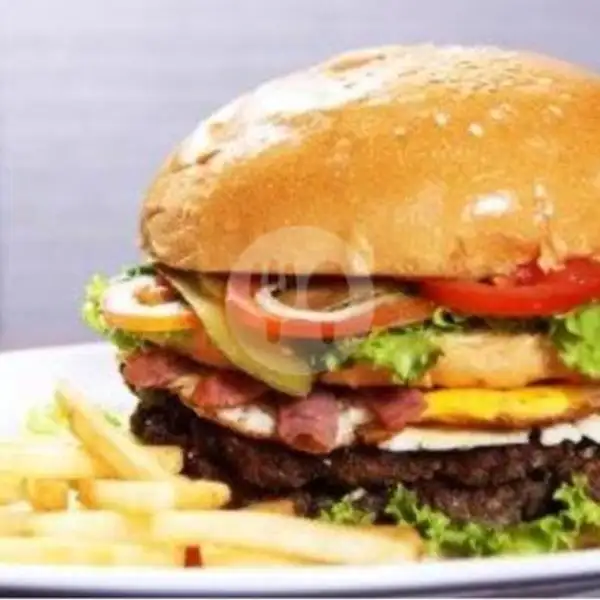 Burger With Fries | Berkat Kitchen Delicious Food, Cempaka Putih