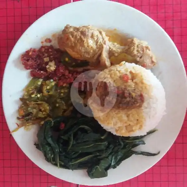 Nasi + Sayur + Sambal + Ayam Gulai | Warung Inang Masakan Padang, Tukad Banyusari