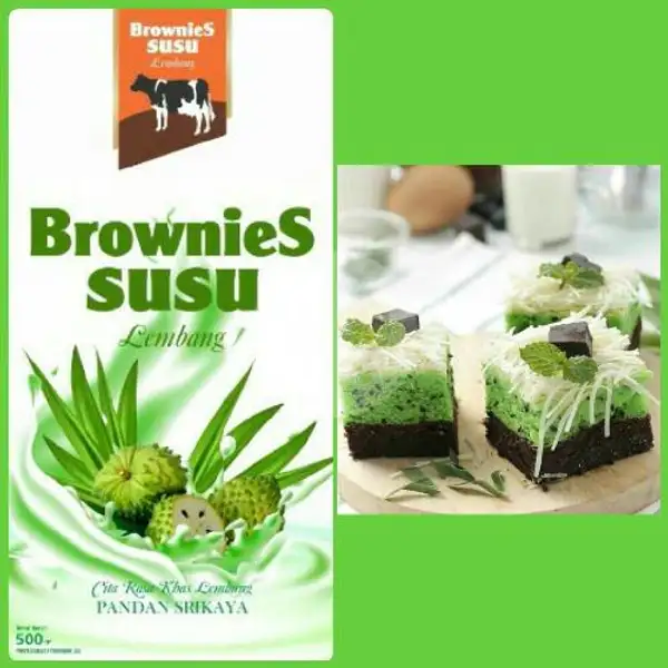 Brownies Susu Lembang Pandan Srikaya | Bolu Susu Lembang Adinda, Kiaracondong
