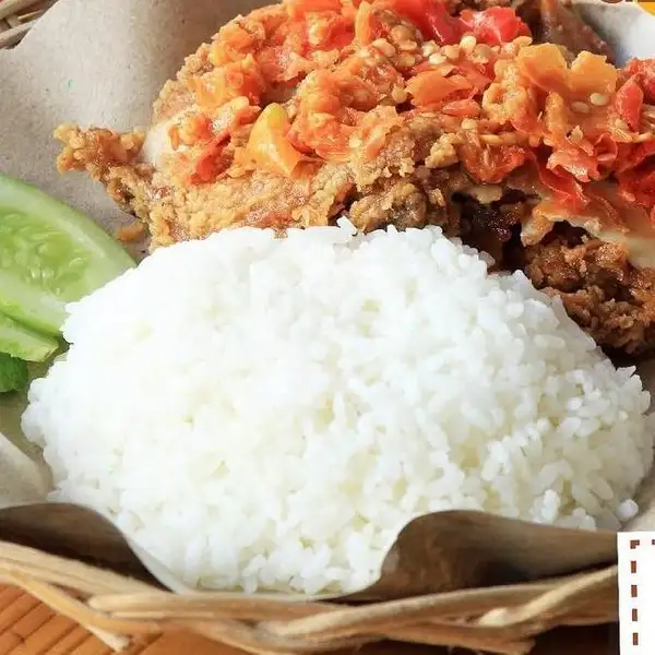 Geprek Mewek Sambal Bawang + Nasi | Ayam Goreng Nelongso, Mastrip Madiun