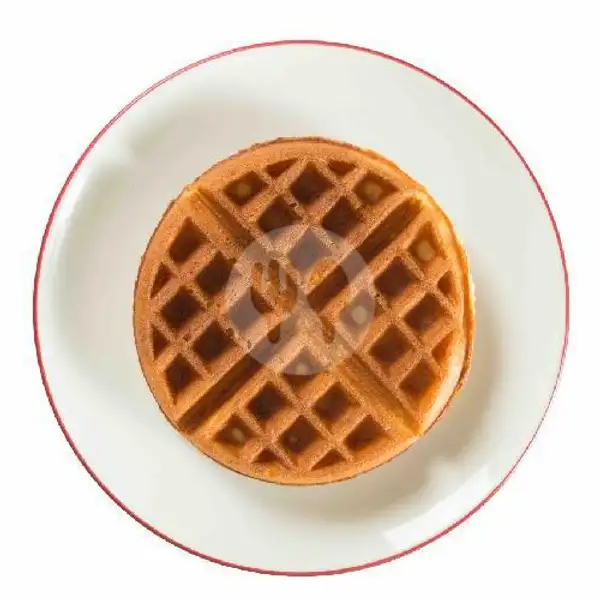 Plain Waffle (round) | Brownfox Waffle & Coffee, Denpasar