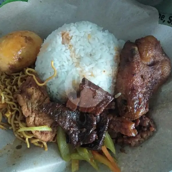 Nasi Campur Daging + Ayam + Telur | Khas Suramadu, Haji Kalla