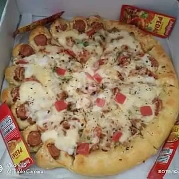 Pizza Pinggiran 2 In 1 Small 6 Potong | Pizza Indi, Temu Putih