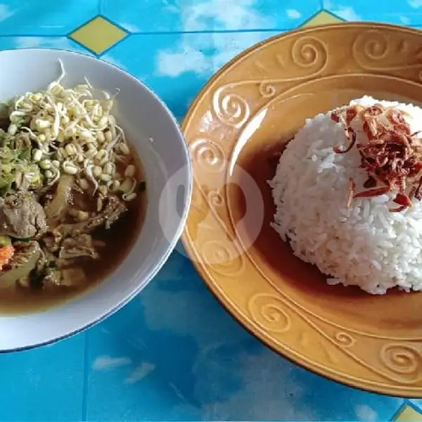 Rawon Sapi+Nasi Putih | Nasi Tempong Ayam Bakar Taliwang Mbak Silvi