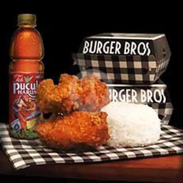 Fried Chicken Rice Meal Mixed | Burger Bros, Menteng