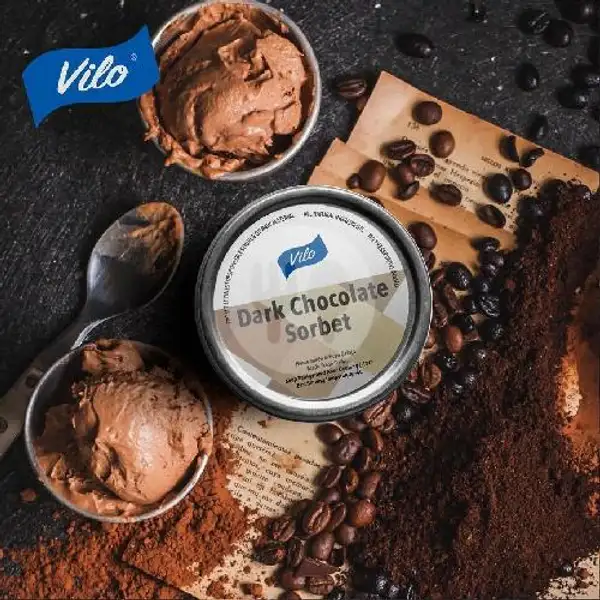 Dark Chocolate Sorbet (Vegan) | Vilo Gelato