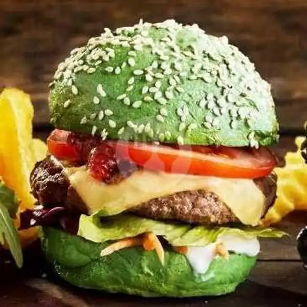 Hulk Burger +Telur + Parutan Keju+ Sayuran | Hotdog Mozarela Kita, Tampan