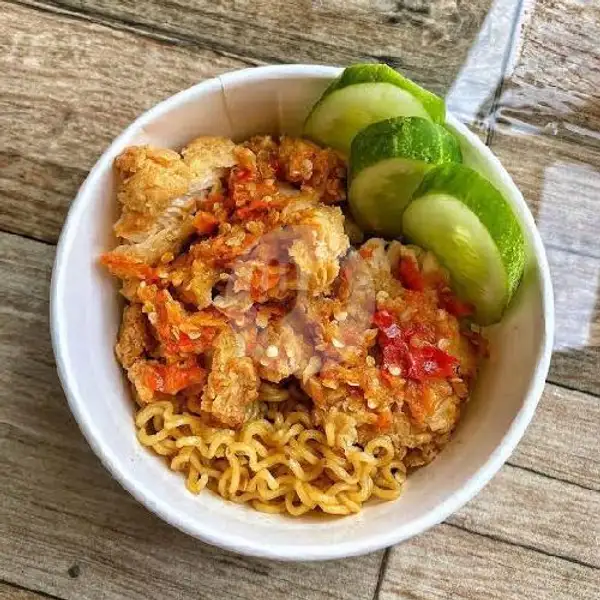 Indomie Ayam Geprek+Es Teh | Warung Mama Citra Kota Tegal, Margadana