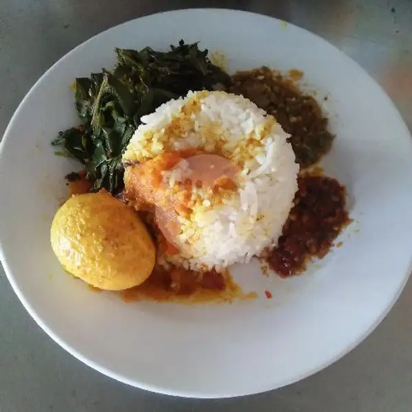 Nasi Telur Gulai / Kare + Kuah + Sayur + Sambal | Masakan Padang Sari Raso Murah Meriah, Genteng Biru
