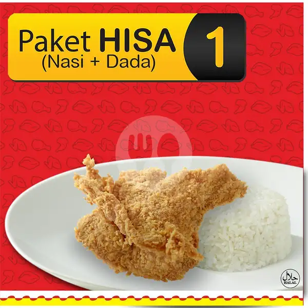 Paket hisa 1 (Dada+ Nasi) | Hisana Fried Chicken, Majasem Perjuangan