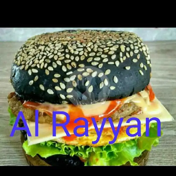 Black Burger Beef Plus Egg + Cheese Tidak Pedas | Black Burger Dan Kebab Al Rayyan, Bulak