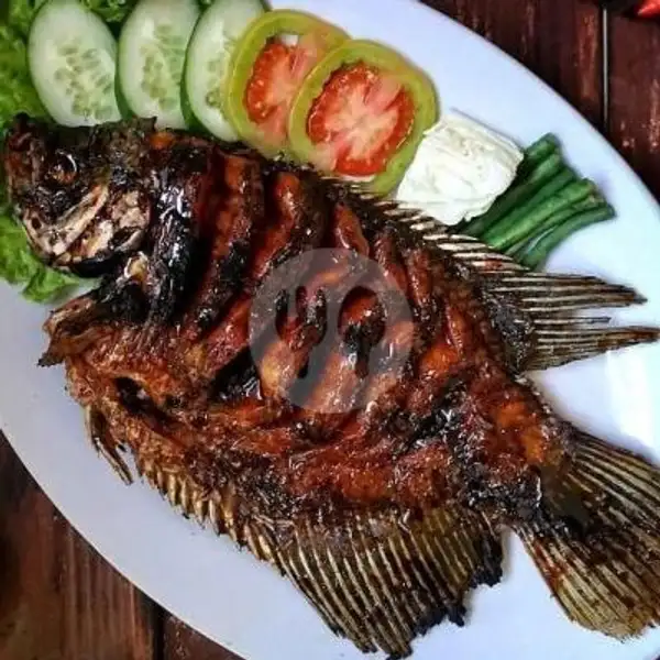 Ikan Gurame Bakar +nasi Komplit | Ayam Bakar Ayam Goreng RR Free Sambal Dadak Dan Karedok Lenca